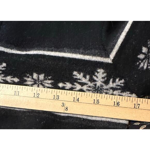 Neve Designs Wool 1/4 Zip Pullover Black Snow Flake Print Sweater Womens Size M - Picture 4 of 6
